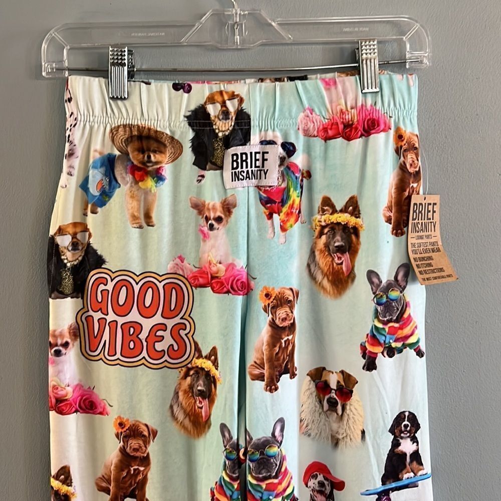 Women’s S “Brief Insanity” Soft Cozy Velvety New Sleep pants PJ’s Dog Lovers - Picture 3 of 15